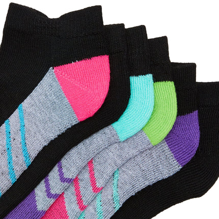 Lot de 10 paires de chaussettes basses pour filles Fruit of the Loom, noir assorti, 10,5-4 (M)