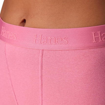 Hanes womens Originals 2-piece Lounge Set, Comfywear Supersoft Crop Top & Boxer Shorts Loungewear Set, Parrot Pink/Parrot Pink, XL