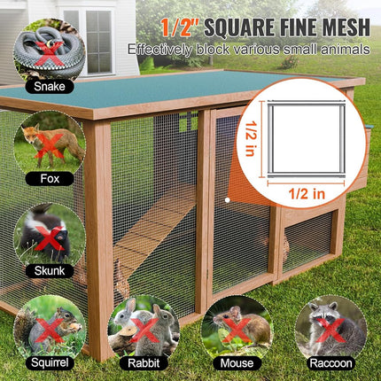 VEVOR Hardware Cloth, 1/2 inch 24in x 25 ft 19 Gauge, Hot Dipped Galvanized Wire Mesh Roll, Chicken Wire Fencing, Wire Mesh for Rabbit Cages, Garden, Small Rodents