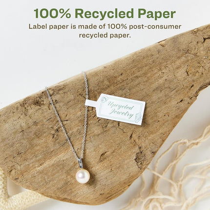 Avery EcoFriendly Matte White Recycled Barbell Labels, 0.5" x 2.5", Matte White Labels, Permanent Label Adhesive, Laser/Inkjet, 2,250 Printable Labels