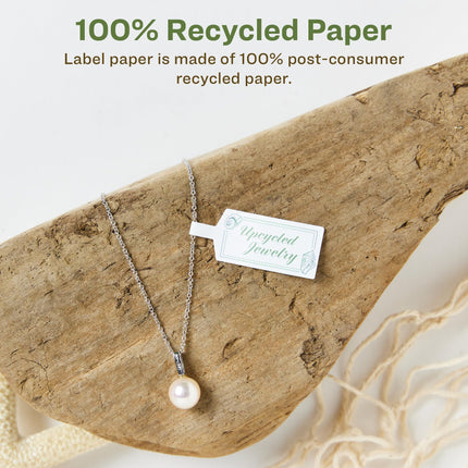 Avery EcoFriendly Matte White Recycled Barbell Labels, 0.5" x 2.5", Matte White Labels, Permanent Label Adhesive, Laser/Inkjet, 2,250 Printable Labels