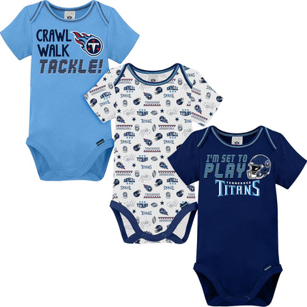 Gerber Unisex Baby Standard NFL 3 Pack Short Sleev