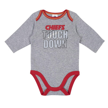 Gerber Unisex Baby Standard NFL 2 Pack Long Sleeve Onesie Bodysuit, Team Color, 6-12 Months