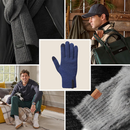Cole Haan CLASSIC KNIT GLOVE Parent, Navy Blazer, L/XL