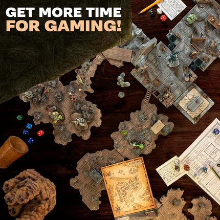 The Army Painter, GameMaster: Adventure Starter Role-Playing Paint Set, 15 x 18ml Warpaints Fanatic Acrylic Paints, incl. a Brush-On Primer, 5 Free Miniatures & 1 Brush - for Warhammer & DND
