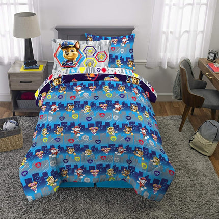 Franco Kids Bedding Super Soft Comforter and Sheet Set with Sham, 5 Piece Twin Size, Paw Patrol Movie
