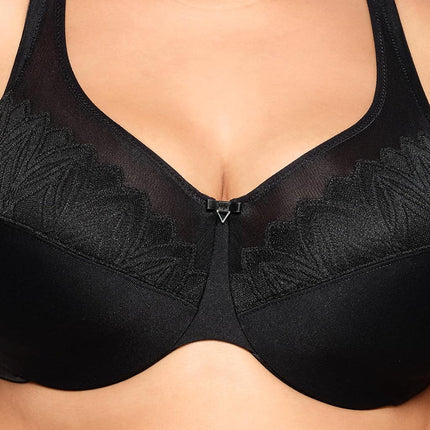 Glamorise Wonderwire Minimizer Underwire Bra 9003 (Women's & Women's Plus) Black