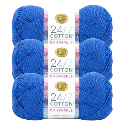Lion Brand Yarn, 24/7 Cotton DK Crochet Yarn, Caly