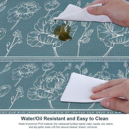 Kitchen Floor Mat Set of 2, Anti Fatigue Kitchen Mat 17"x47"+17"x29"