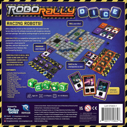 Renegade | Robo Rally Dice | Standalone Dice Game, Compatible With Robo Rally, Real-Time Programming, Robot Racing, Upgrades And Factory Gameboards | 2-4 Players | 30-45 Minutes