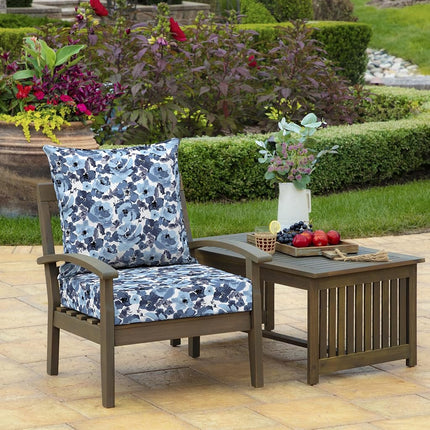 Arden Outdoor Deep Seat Cushion Set, Foam, 22x24, Blue Garden Floral