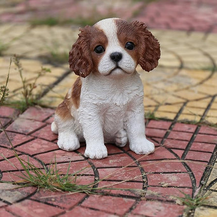 Hi-Line Gift Ltd Sitting King Charles Puppy Statue
