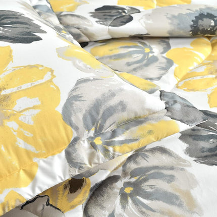 Lush Decor Leah, Polyester, Yellow & Gray, King
