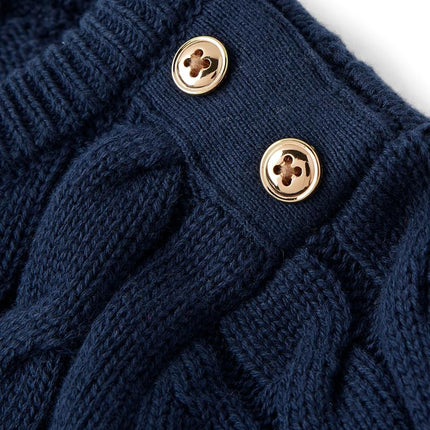 Gymboree Boys' and Toddler Long Sleeve Cable Knit Sweaters, Dark Blue, 5T