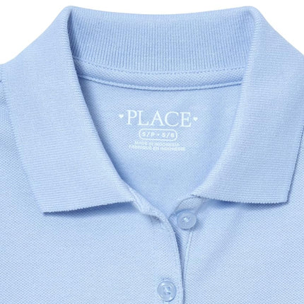 The Children's Place Girls Short Sleeve Picque Polo Dress 2 Pack, Lt Blue/Tidal 2-Pack, 7-8 Years