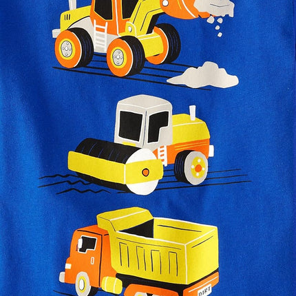 The Children's Place Camisetas gráficas de manga larga de dinosaurios, animales, tiburones para bebés y niños pequeños, paquete de 2, camión de bomberos/vehículos de construcción, 18-24 meses