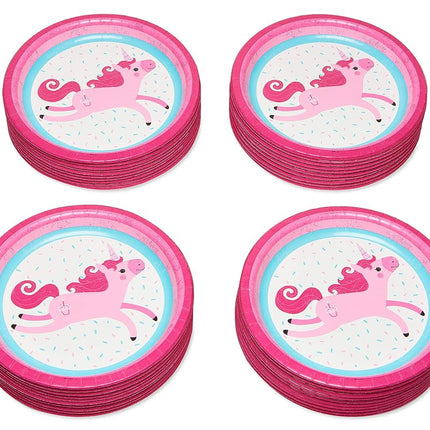 American Greetings 6378060 RNBW UNICORN 10 RND PLT 40CT H Party Supplies, Dinner Plates, 40-Count