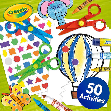 CRAYOLA Toddler Scissor Skills Activity Kit, 3 Count Safety Scissors and Craft Supplies, Gift for Kids, Ages 3, 4, 5