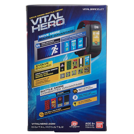 Bandai Namco - Digimon Vital Hero Monitor de actividad interactivo/Reloj digital/Mascocta virtual (Rojo)