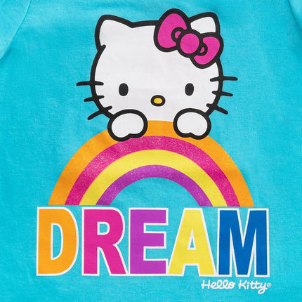 Hello Kitty Sanrio Girls 4 Pack Short Sleeve T-Shirt for Little and Big Kids, Multicolor, 7