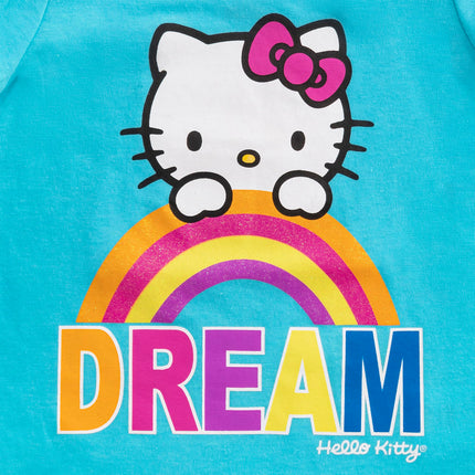 Hello Kitty Sanrio Girls 4 Pack Short Sleeve T-Shirt for Little and Big Kids, Multicolor, 7