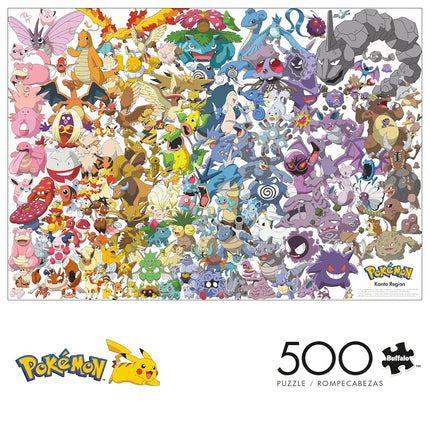 Buffalo Games – Pokemon: Kanto 151 500 Piece Jigsaw Puzzle Colorful Puzzle for Adults – Precision-Cut Pieces, Beautiful Artwork, and Hours of Relaxing Fun