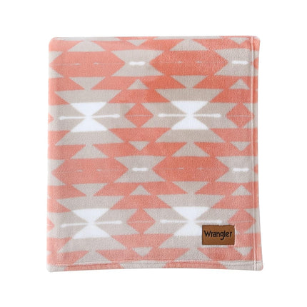 Wrangler - Throw Blanket, Soft Plush Fleece Bedding, Western Decor for Bed or Couch (Navajo Khaki, 50" x 70")