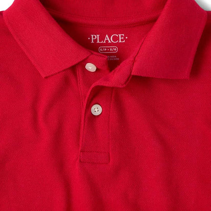 The Children's Place boys Uniform Pique Polo Shirt, Classicred, XL 14 husky