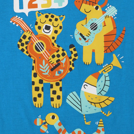 The Children's Place Baby Toddler Girl Short Sleeve Graphic T-Shirt 3-Pack, Animal Instruments/Read Elephant/Fish, 4T