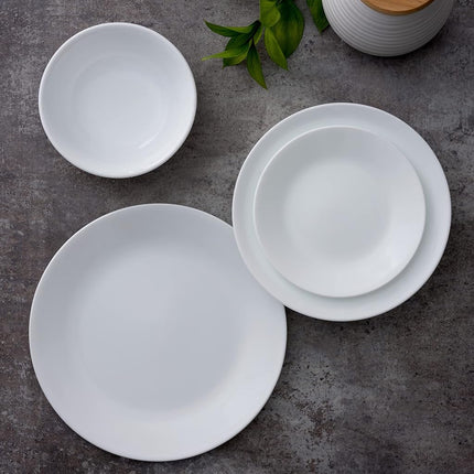 Corelle Dinnerware Set (4pc Set, Winter Frost White)-Set for 4 | Includes 4 x Cereal/Soup Bowls | 80% Recycled Glass | 3 X More Durable, Half the Space & Weight of Traditional Ceramic