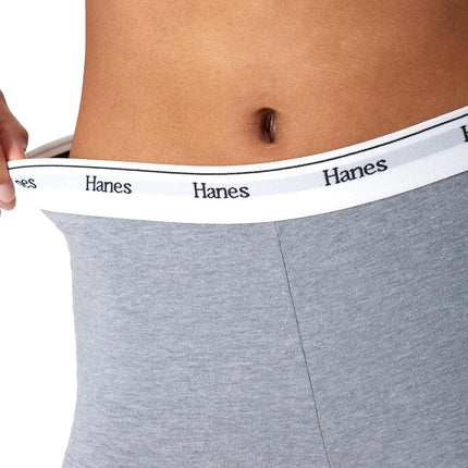 Hanes Women's Originals Underwear, Breathable Stretch Cotton Boyshort Panties, 4-Pack Boy Short, Shelton Red/Concrete Heather/White/Black, XXL (Pack of 4)