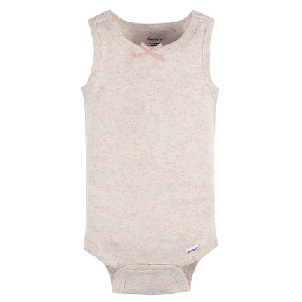 Gerber Baby Girls Multi-Pack Sleeveless Onesies Bodysuit, Flowers, 3-6 Months