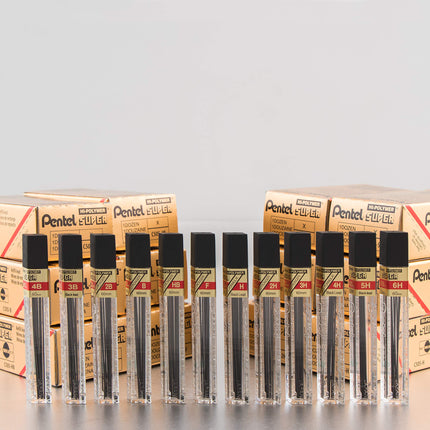 Minas de recambio Pentel Super Hi-Polymer, 0.5 mm, finas, F, 144 unidades (C505-F)