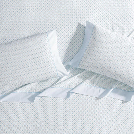 Laura Ashley - Sheet Set, Breathable Percale Cotton Bedding, 200 Thread Count, Deep Pocket, Chic Home Decor (Kate Blue, Full)
