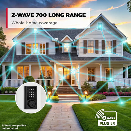 Kwikset 99180-012 HomeConnect 918 Contemporary in Matte Black Electronic Deadbolt