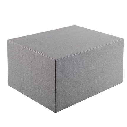 RHCSZ Cloth-effect Faux Leather Desk Organizer File Cabinet Executive Office Supplies Desktop Filing A4 Contract Document Stackable Storage Box with 3 Drawers (Grey)