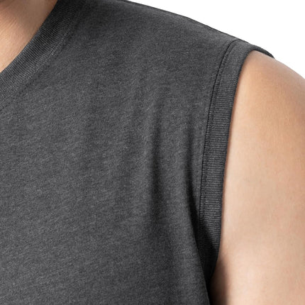 Fruit of the Loom Men's Eversoft Cotton Sleeveless T Shirts, Breathable & Moisture Wicking with Odor Control, Sizes S-4x, Muscle - 2 Pack - Black Heather, 3XL
