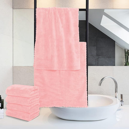 MOONQUEEN 18 Pack Premium Hand Towels - Quick Drying - Microfiber Coral Velvet Highly Absorbent Towels - Multipurpose Use as Hotel, Bathroom, Shower, Spa, Hand Towel 16 x 28 inches (Pink)