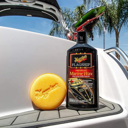 Meguiar's Flagship Premium Marine Wax, 473 ml | Formulated to Shield Gel Coat and Fiberglass Finishes | Helps Prevent Fading and Dullness | Provides Advanced UV Paint Protection