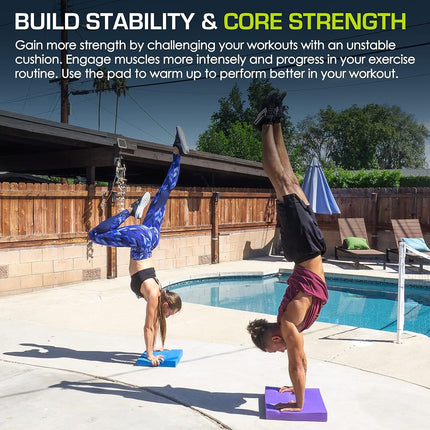 ProsourceFit Exercise Balance Pad – Large Cushioned Non-Slip Foam Mat & Knee Pad for Fitness, Stability Training, Physical Therapy, Yoga 15"x19", Blue