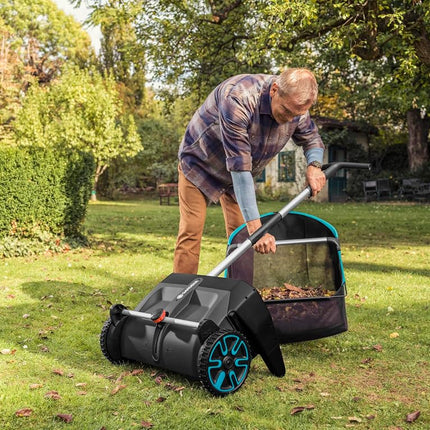 Gardena leaf and grass collector: Sweeping collector for the garden, with removable collection bag, rotating brush system, ergonomic handle, low noise (3565-20)