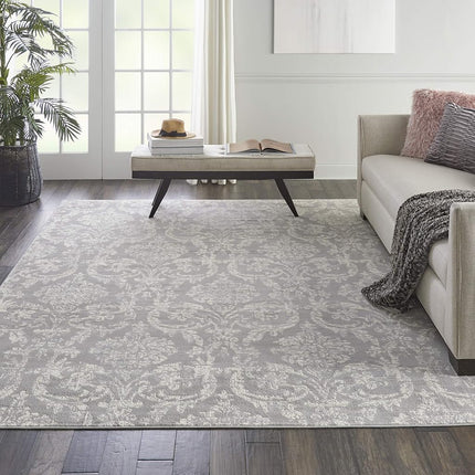 Nourison JUB09 Jubilant Vintage Damask Ivory/Pink Area Rug Runner 2'3" x 7'3", 2'x7',