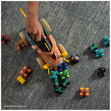 Monster Jam Mini Jam, Megalodon Mad Hog Chomper and Monster Truck, Fun Cleanup and Storage, Kids’ Toy Gifts for Boys and Girls Aged 3 and Up