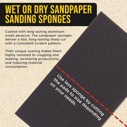 Dura-Gold 800 Grit 5" x 2-3/4" Sanding Sponges, Box of 20 - Performance Hook & Loop Wet or Dry Flexible Sandpaper Sponge Pads - for Hand Sanding Blocks, Palm Sanders - Polish Metal, Auto Paint, Wood