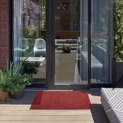 Nourison Essentials Tapis d'intérieur/extérieur rouge brique 0,6 m x 1,2 m, facile d'entretien, sans perte de poils, chambre à coucher, salon, salle à manger, jardin, terrasse, patio (0,6x1,2)