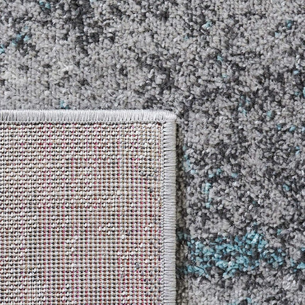 Safavieh Modern Abstract Distressed Indoor Woven Rectangle Area Rug, Adirondack Collection, ADR134, in Turquoise / Grey, 91 X 152 cm for Living Room, Bedroom or Any Indoor Space