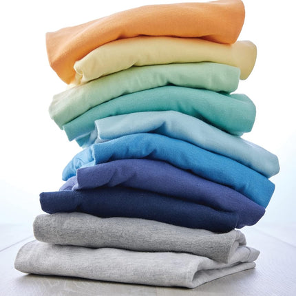 Honestbaby 10-Pack Short Sleeve Bodysuits One-Piece 100% Organic Cotton for Infant Baby Boys, Girls, Unisex, Rainbow Blues, 12 Months