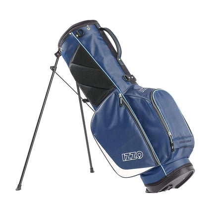 Sac de golf sur pied ultra-léger Izzo Golf Izzo avec double sangle et caractéristiques exclusives, bleu marine/bleu clair