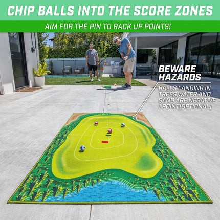 GoSports Mid-Size Chip N' Stick Golf Game - Includes 1 Game Mat, 8 Grip Golf Balls, and Chipping Mat