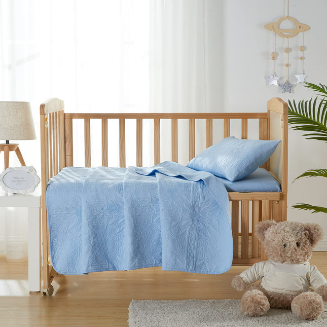 Juego de cama de 3 piezas para niños pequeños Hearth & Harbor – Edredón y colcha suaves y transpirables para todas las estaciones – Colcha ligera y cómoda – Tejido de rejilla – Rosa bebé